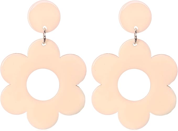 Acrylic Flower Earrings Daisy Drop Dangle Earrings
