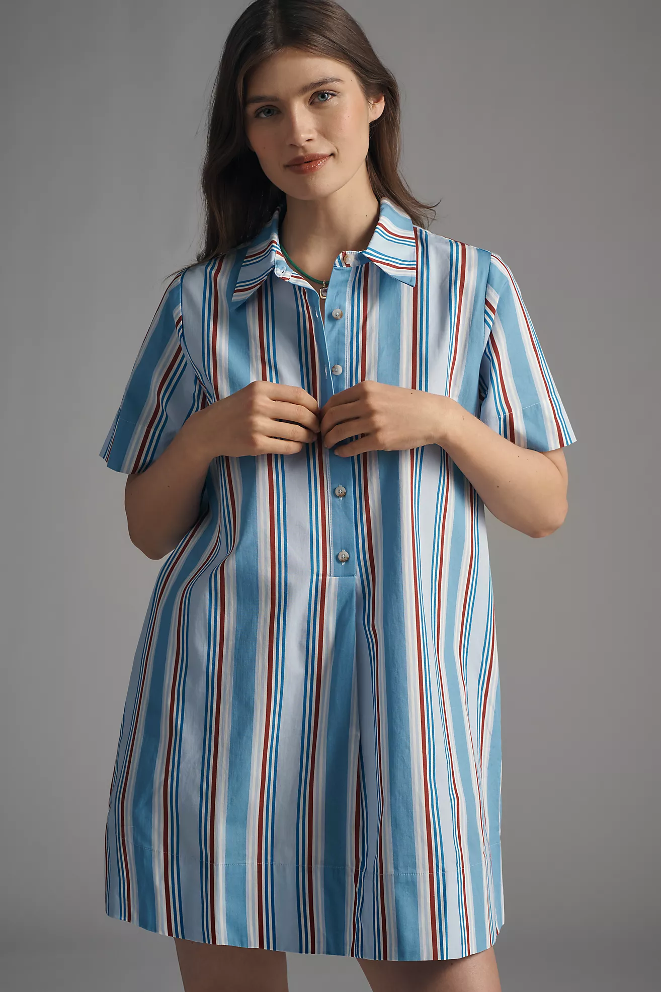 The Pollie Short-Sleeve Swing Tunic Mini Dress