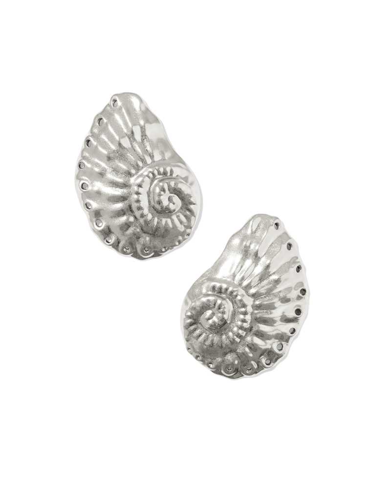 Marina Statement Stud Earrings in Vintage Silver