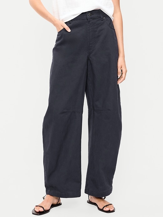 Mid-Rise Barrel Chino Pants