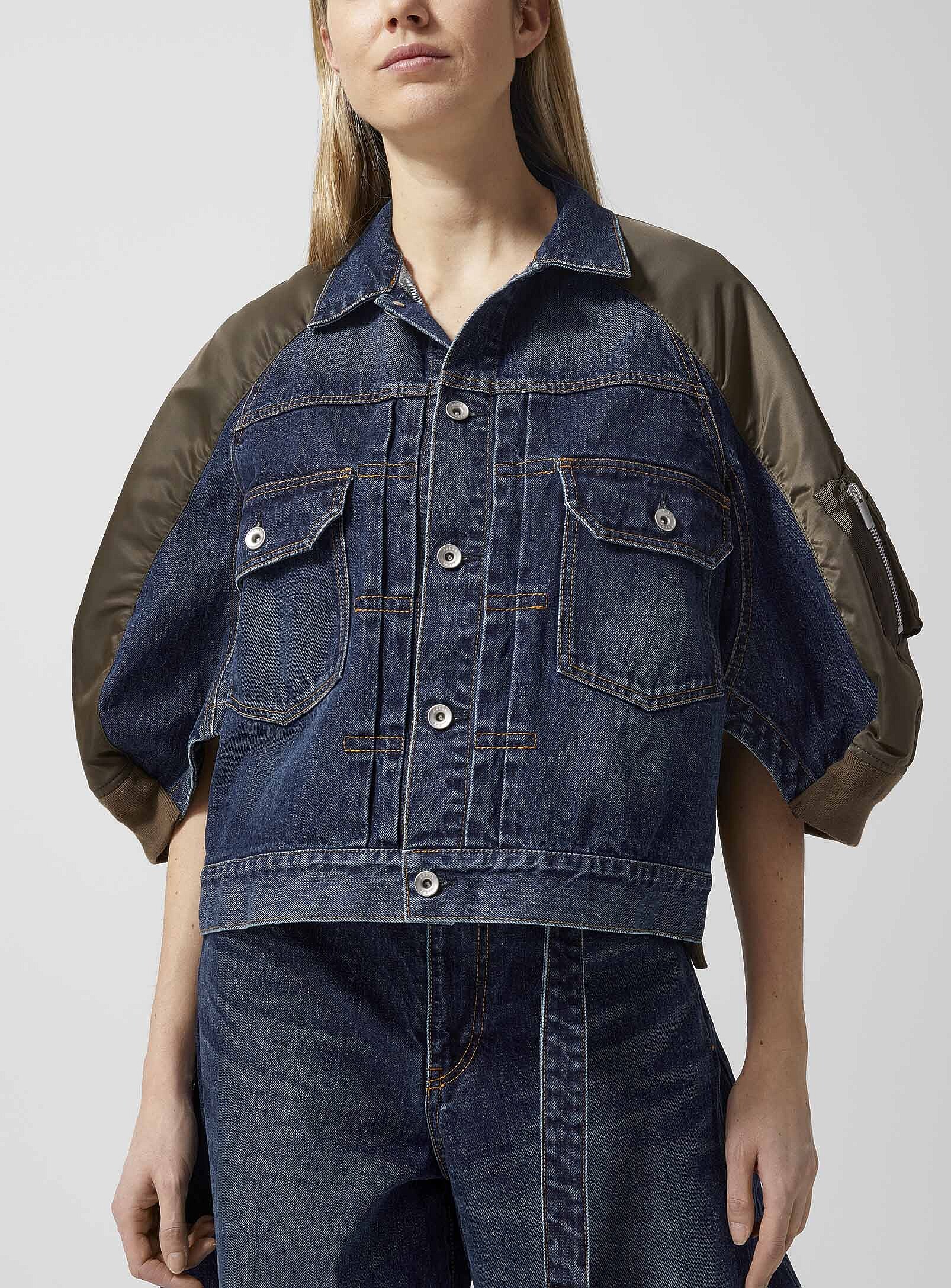 Bomber sleeves denim jacket