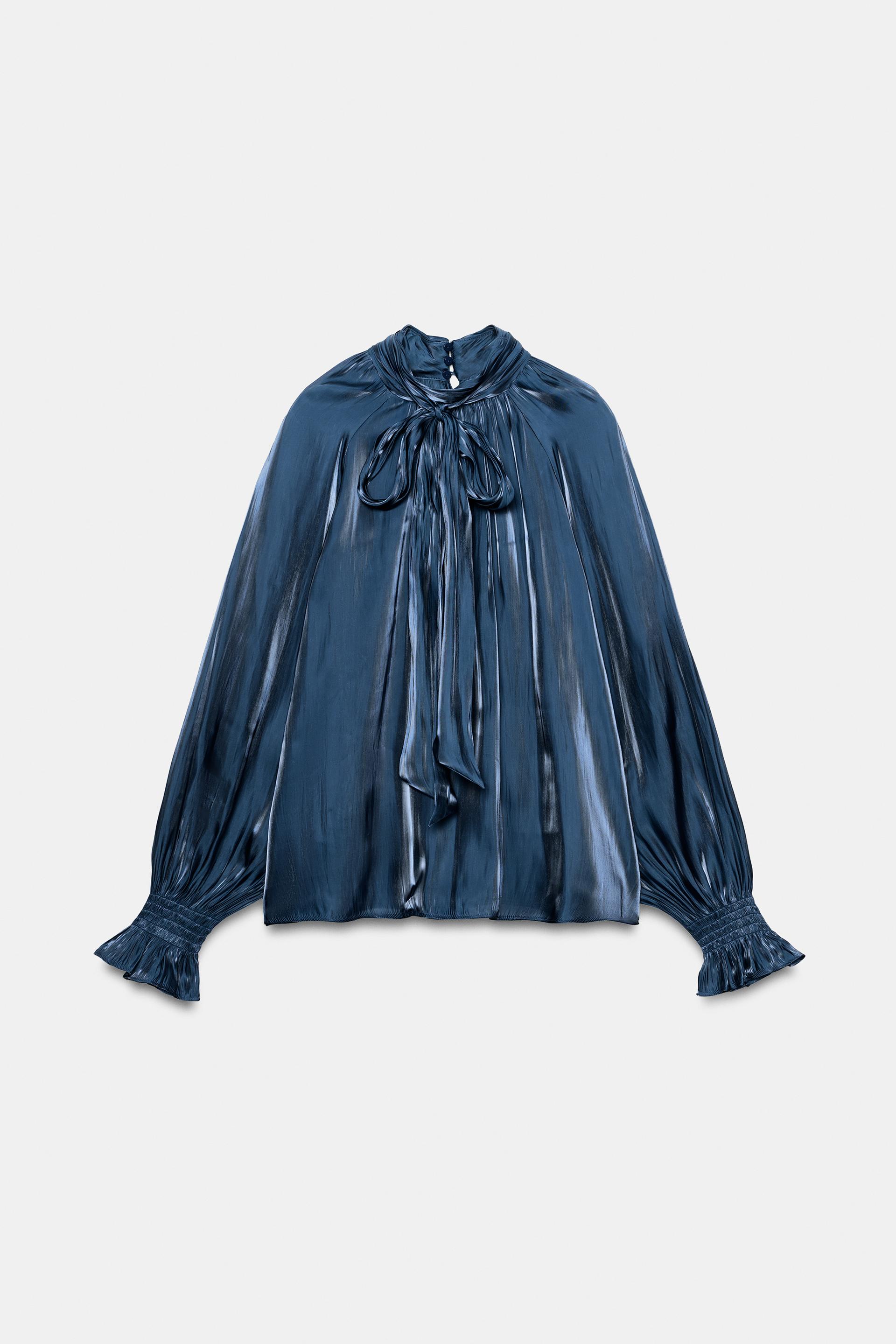 SATIN TIE BLOUSE