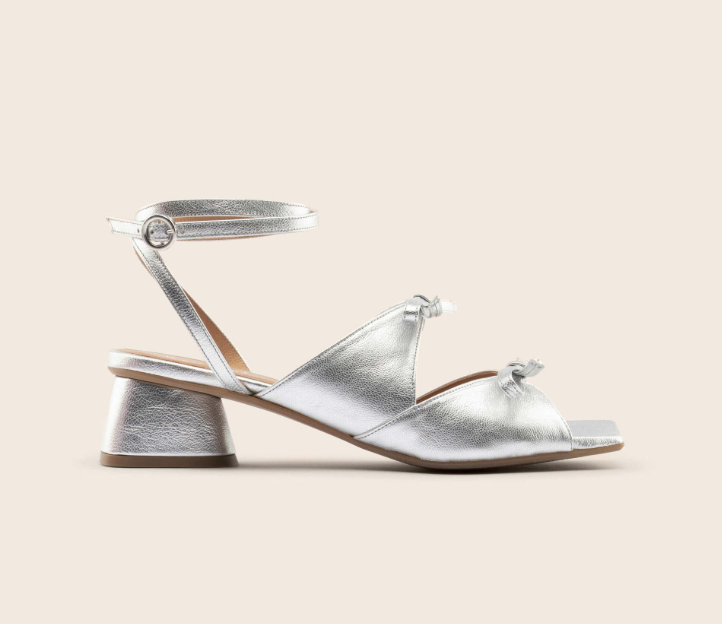 Mira Silver Heel Heeled Sandal