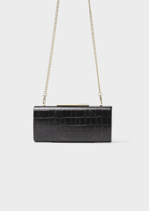 Croc faux-leather evening bag
