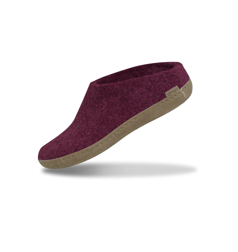 Glerups 100% Sheep Wool Slipper with leather sole - Unisex Slip-on