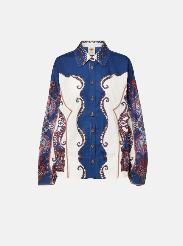 Arabesque Scarf printed cotton shirt
