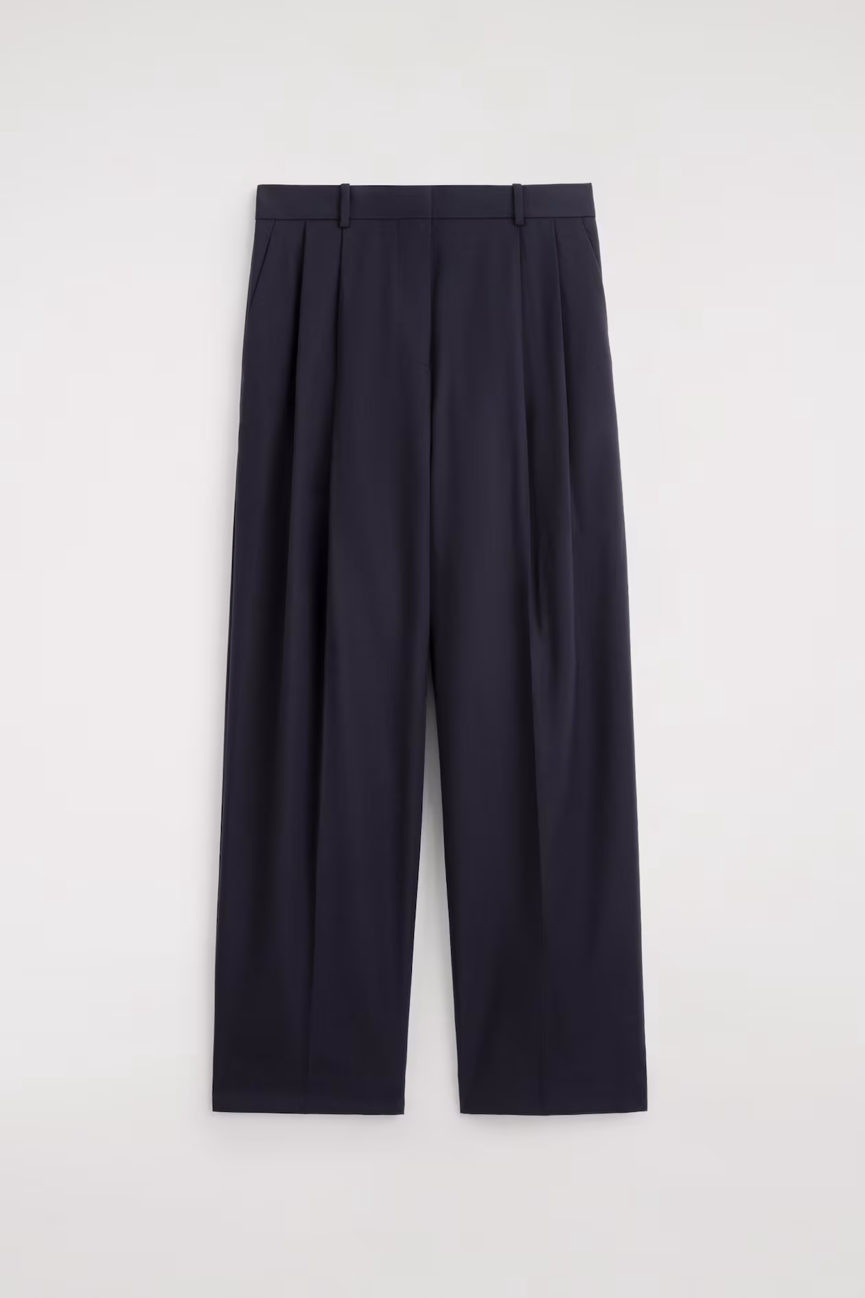 RELAXED TWILL WIDE-LEG PANTS