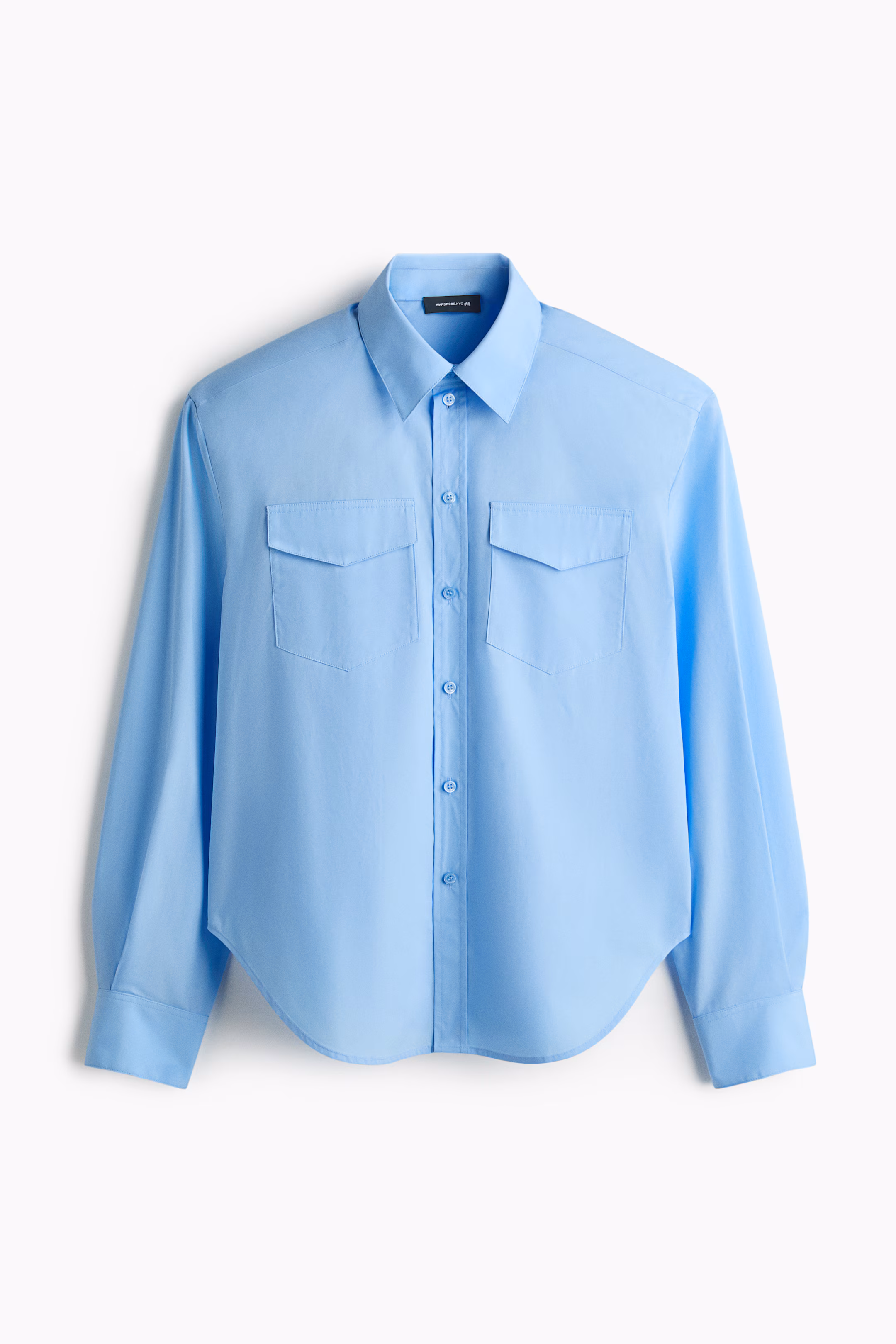 Women's Light blue Shoulder-Pad Poplin Shirt