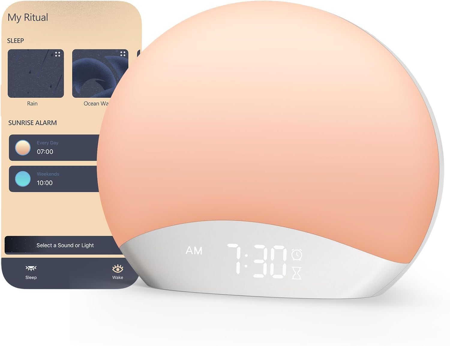 REACHER R7APP Smart Sunrise Alarm Clock with App Control