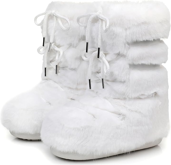 Furry Faux Fur Fuzzy Fluffy Women Snow Boots