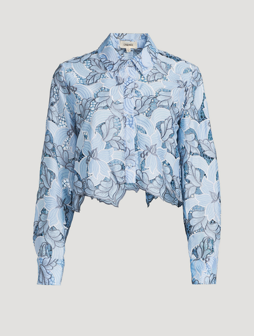 Akemi Cropped Eyelet Shirt