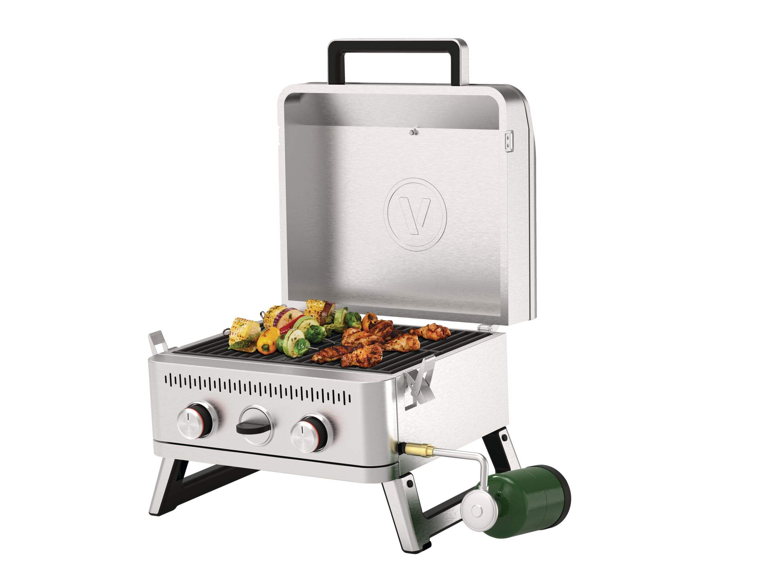 Barbecue et fumoir portable à gaz propane Vida By PADERNO à 2 brûleurs avec sac de transport