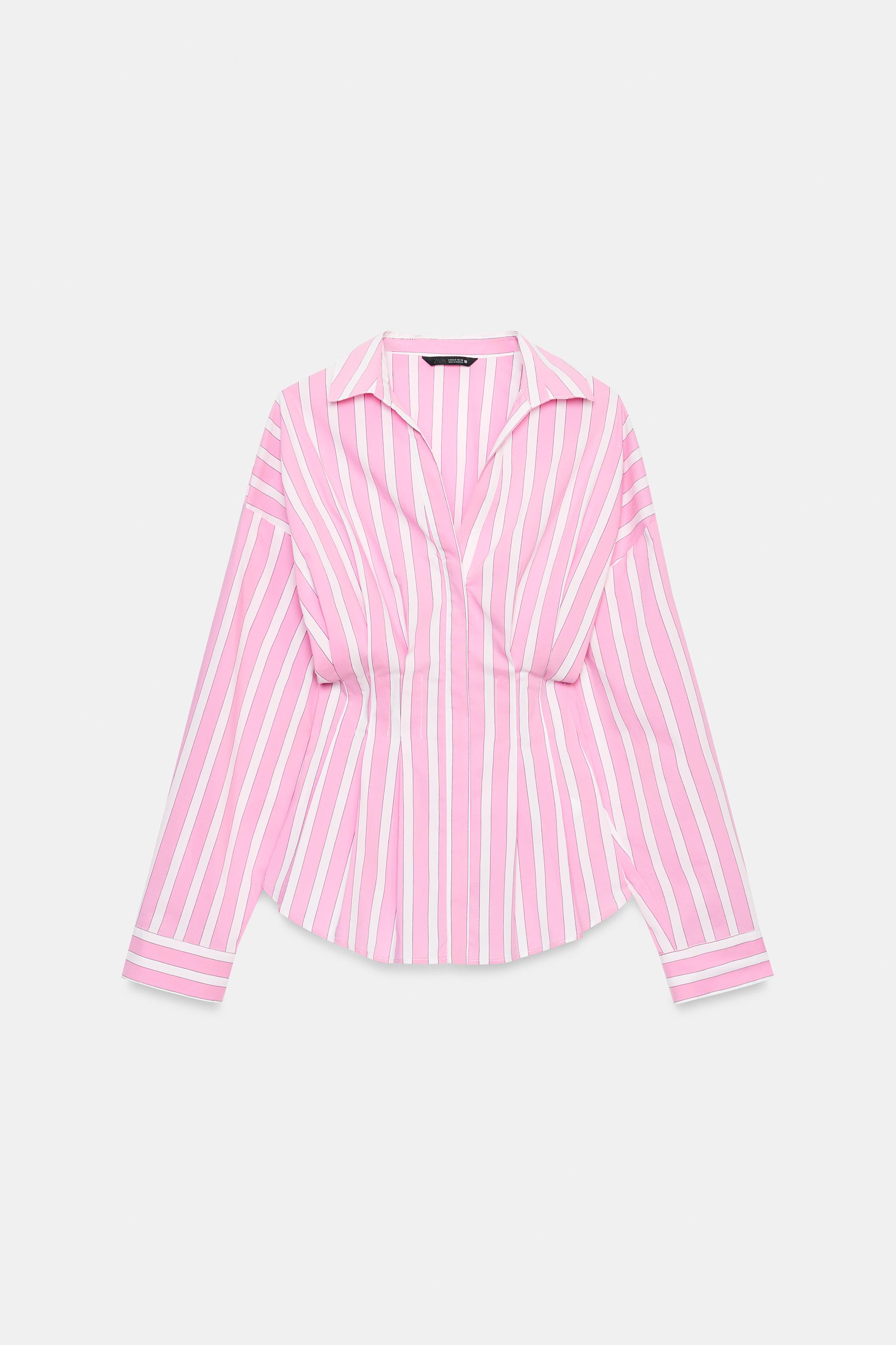 STRIPED PLEATED SHIRT