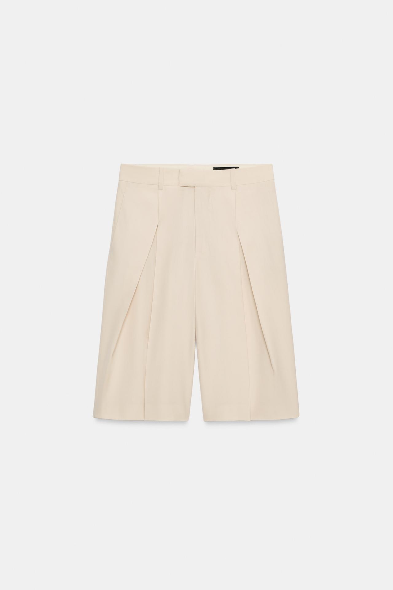 PLEATED WOOL BLEND SHORTS ZW COLLECTION LIMITED EDITION