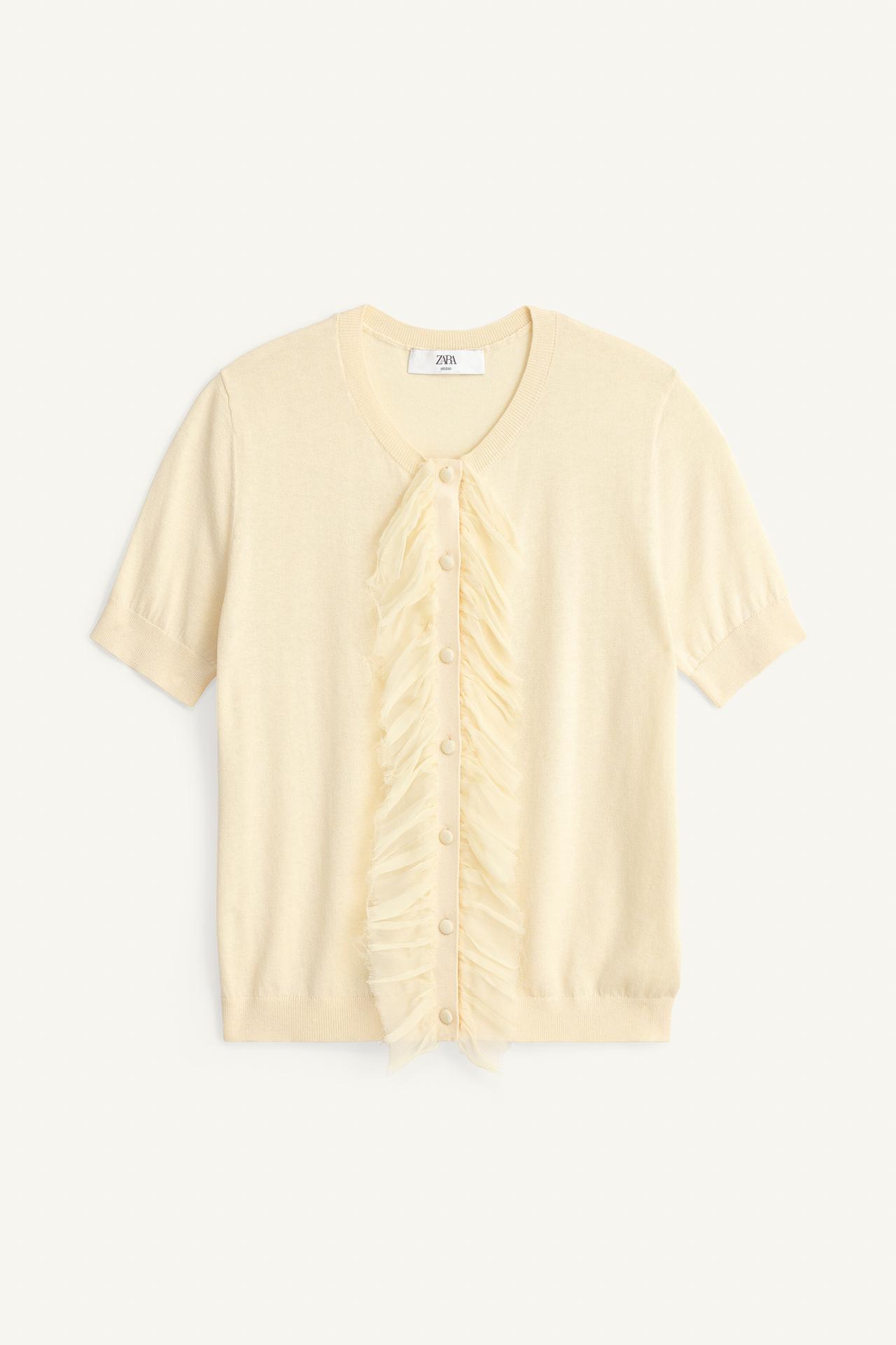 LIMITED EDITION SILK BLEND RUFFLED CARDIGAN