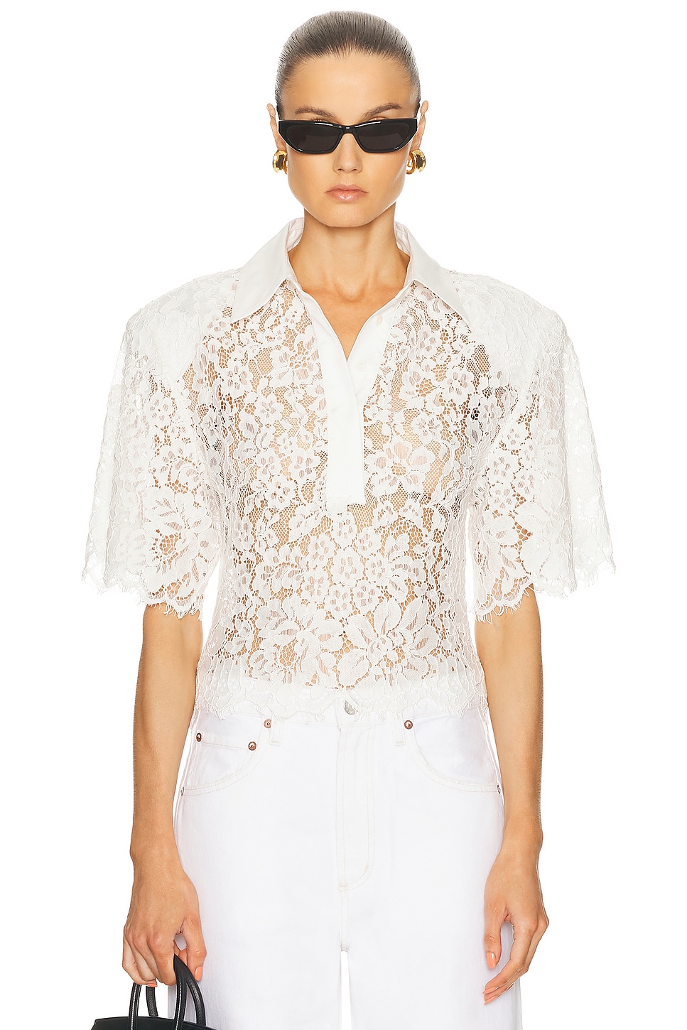 The Lace Shirt With Shoulder Pad