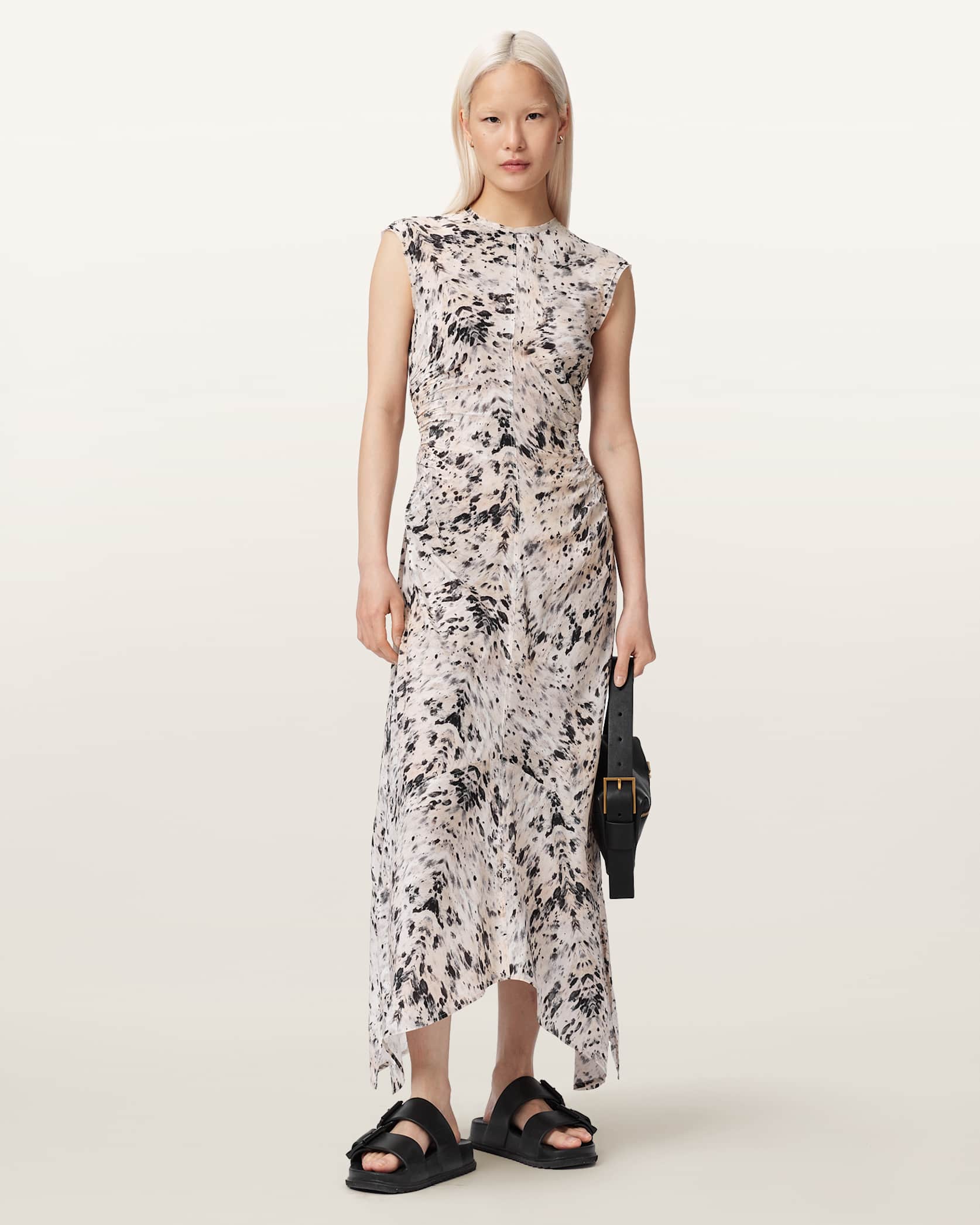 Noor Asymmetric Sleeveless Maxi Dress