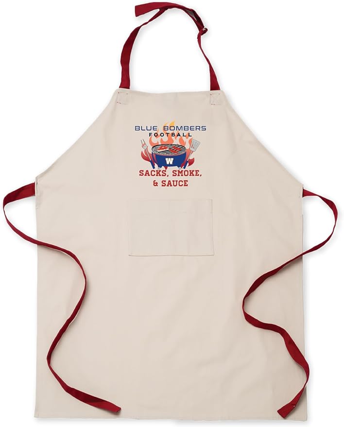 Gertex Tablier de barbecue Ligue canadienne de football avec sangles réglables et poches utilitaires