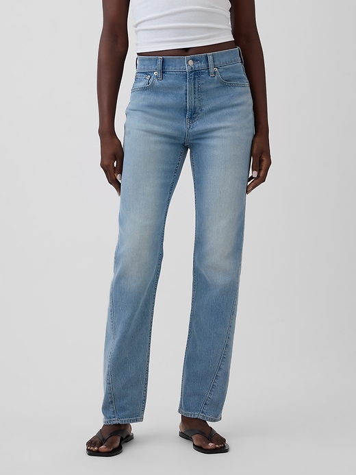 High Rise Twisted-Seam '90s Slim Straight Jeans