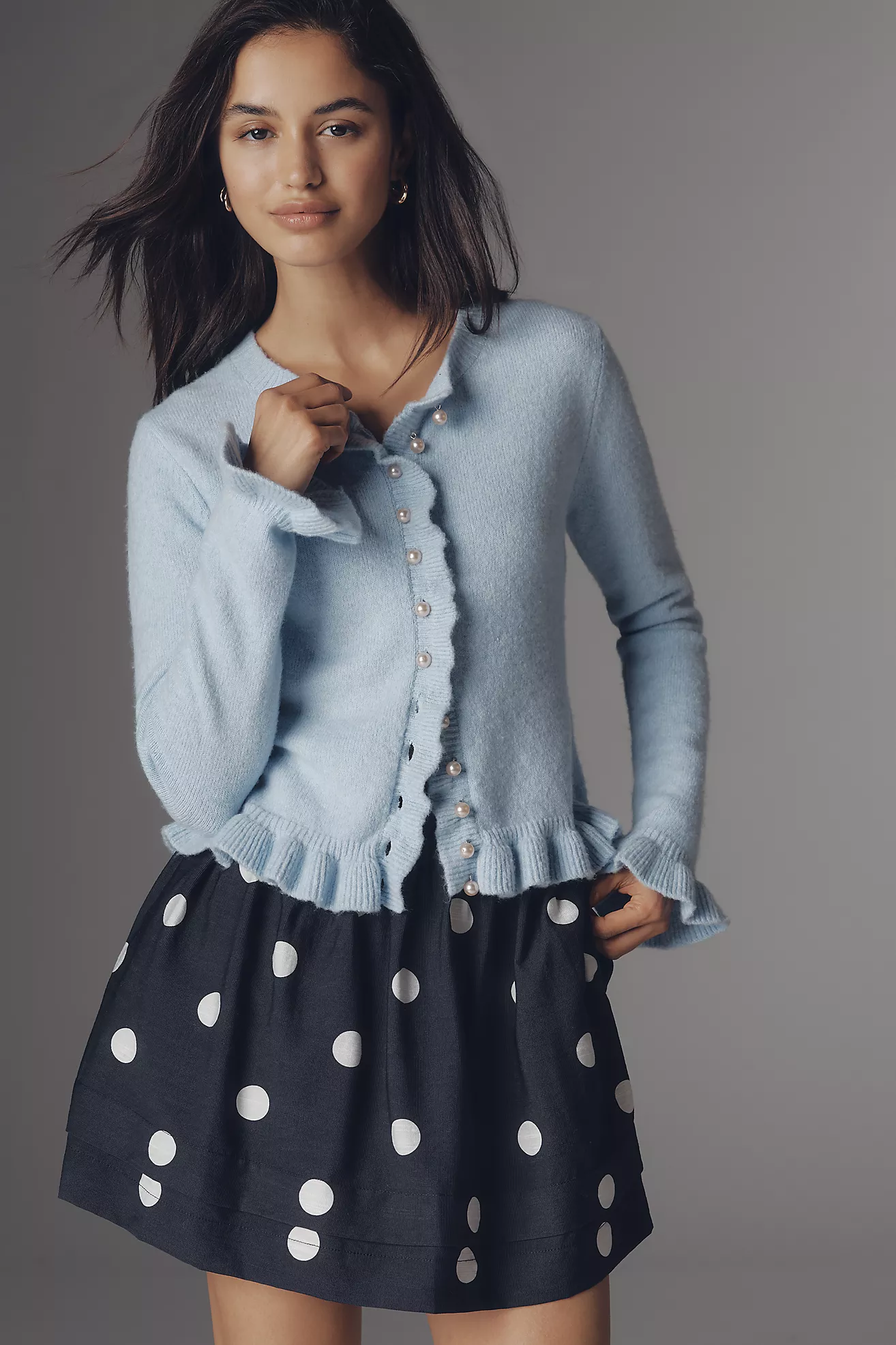 ASTR The Label Eowyn Ruffled Cardigan Sweater