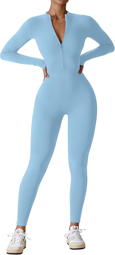 YEOREO Women Long Sleeve Workout Jumpsuit