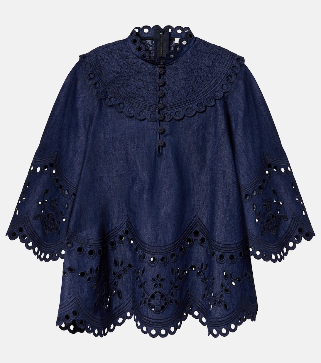 Mahon broderie anglaise denim top