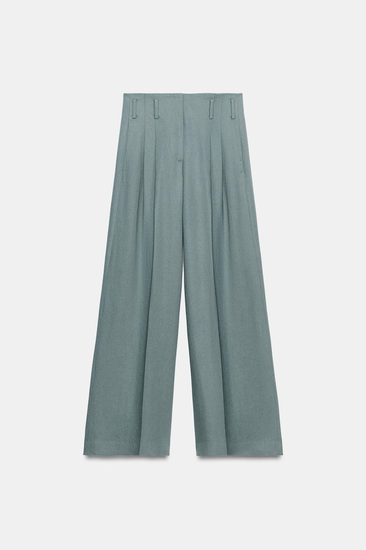 ZW COLLECTION LINEN PLEATED PANTS