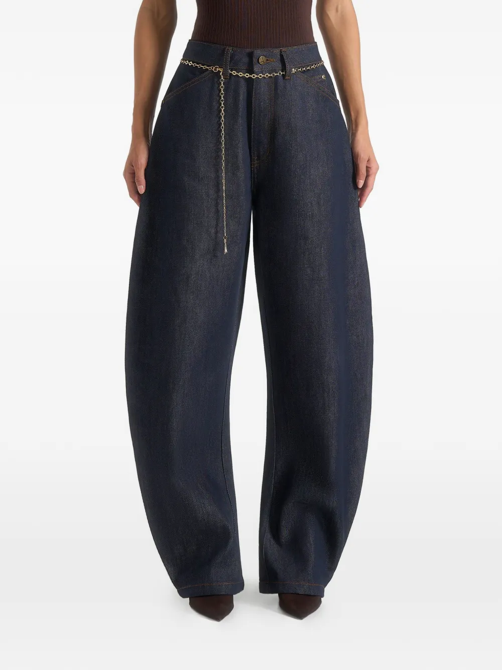 Enora chain-detail blue hourglass jeans