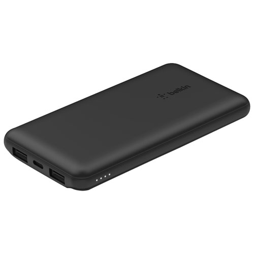 Chargeur portable à deux ports USB de 10000 mAh de Belkin - Noir