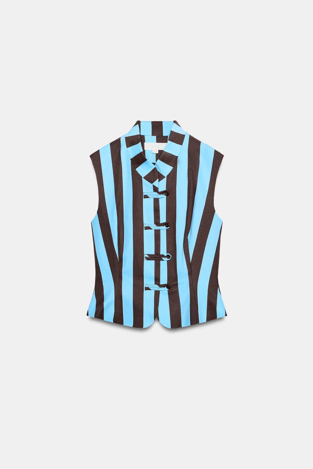 STRIPED FROG FASTENING VEST TOP