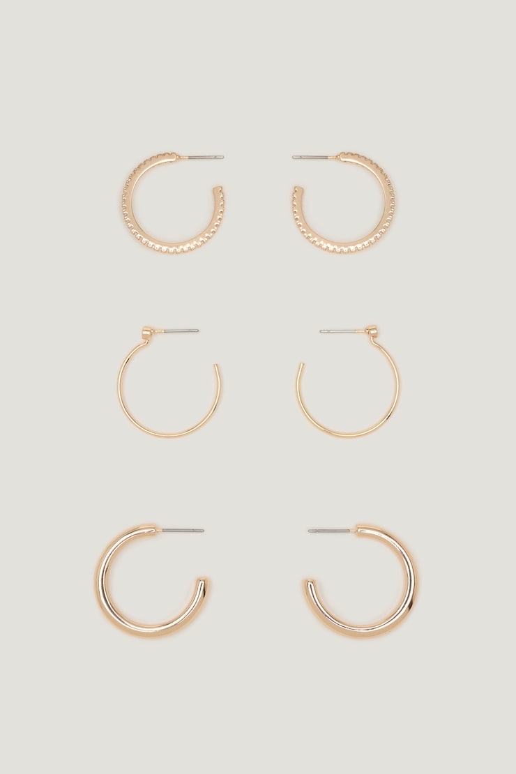 3-Pack Hoop Earrings