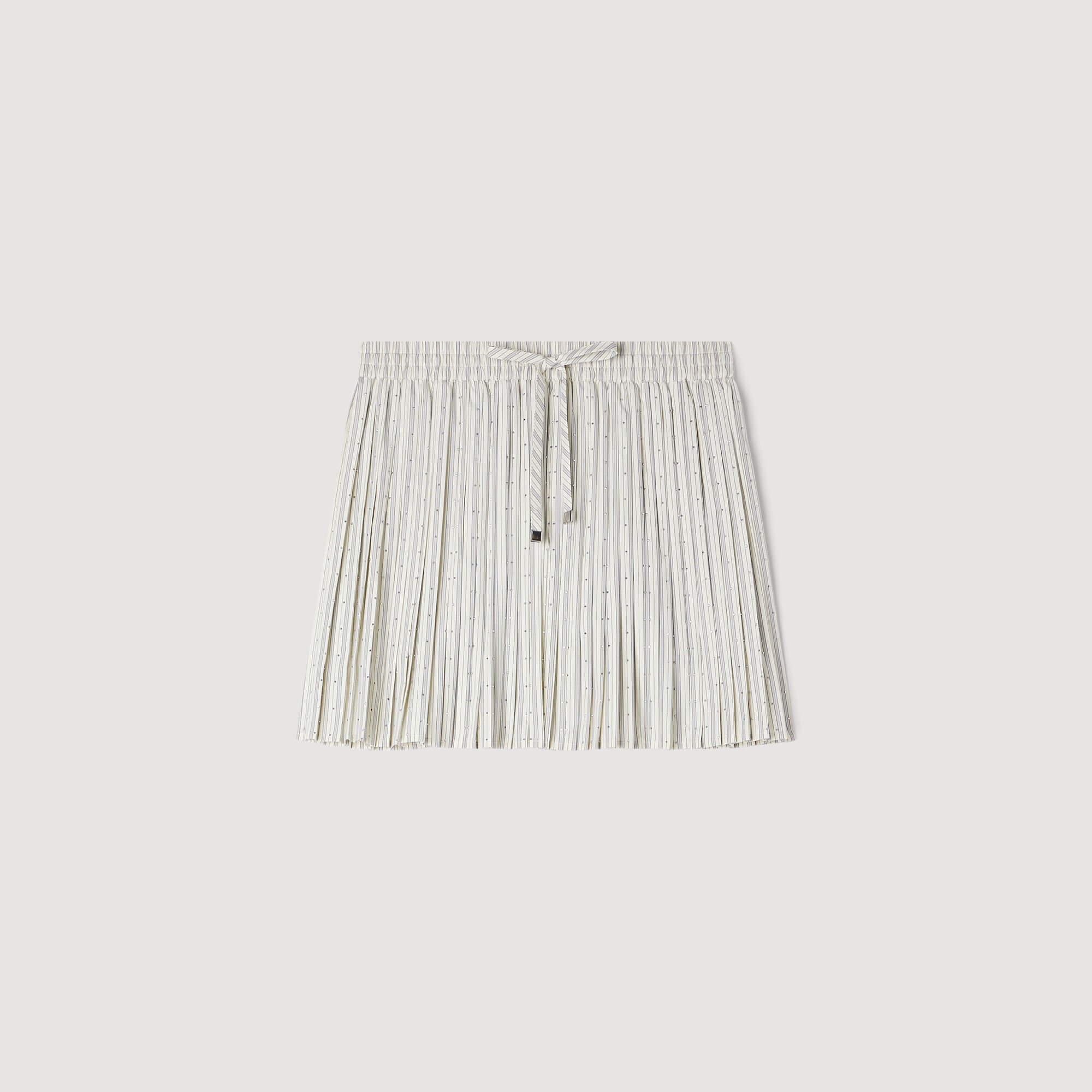 Mini rhinestone striped skirt