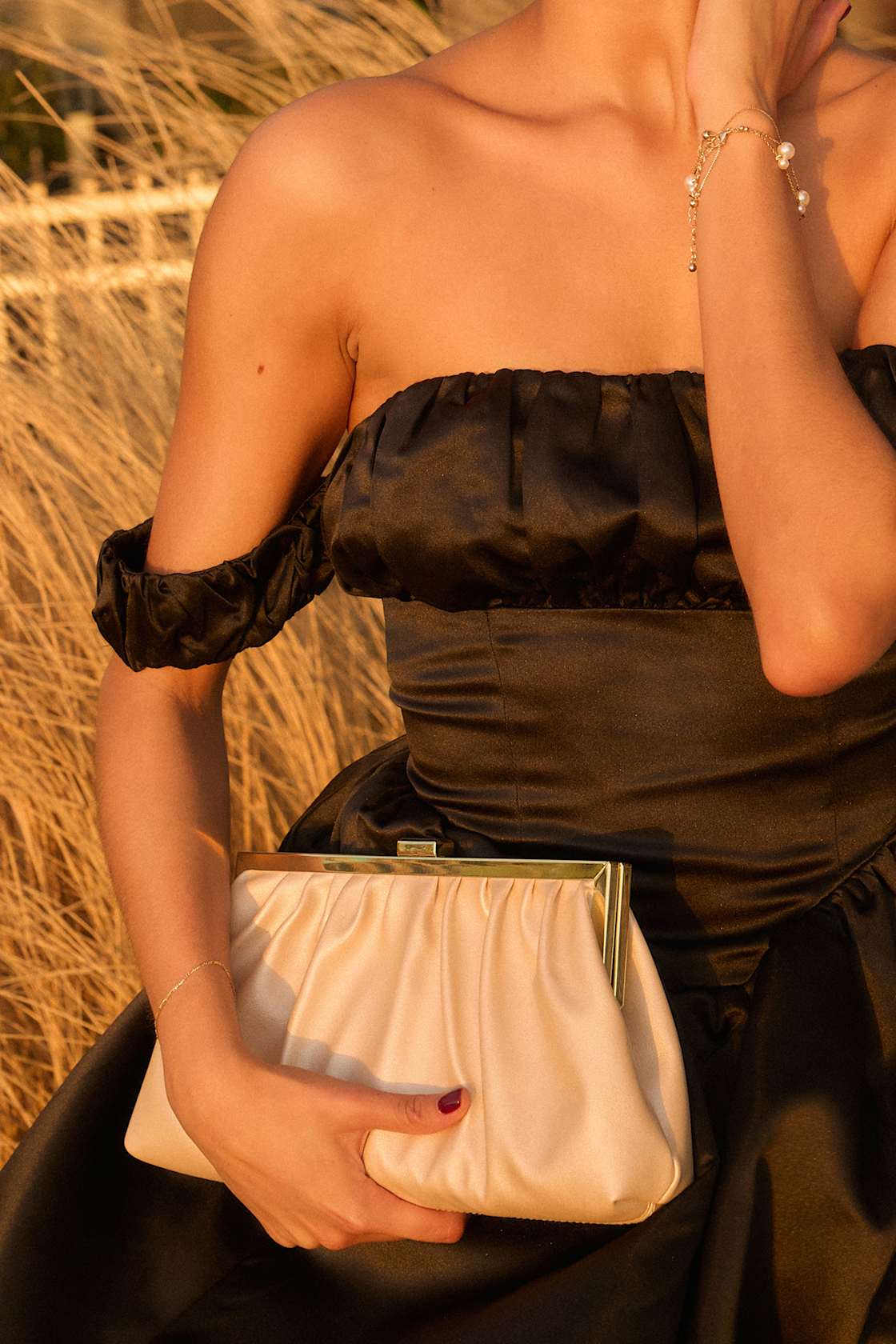 Capture the Love Champagne Oversized Clutch