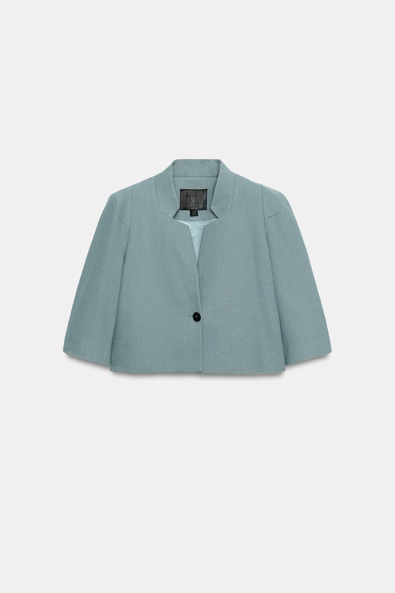 ZW COLLECTION CROPPED LINEN BLAZER