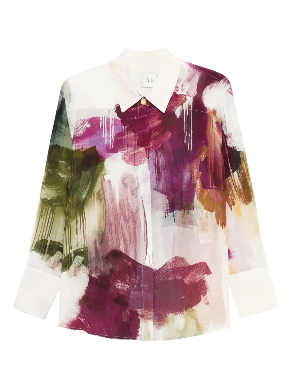 Atomic button print shirt