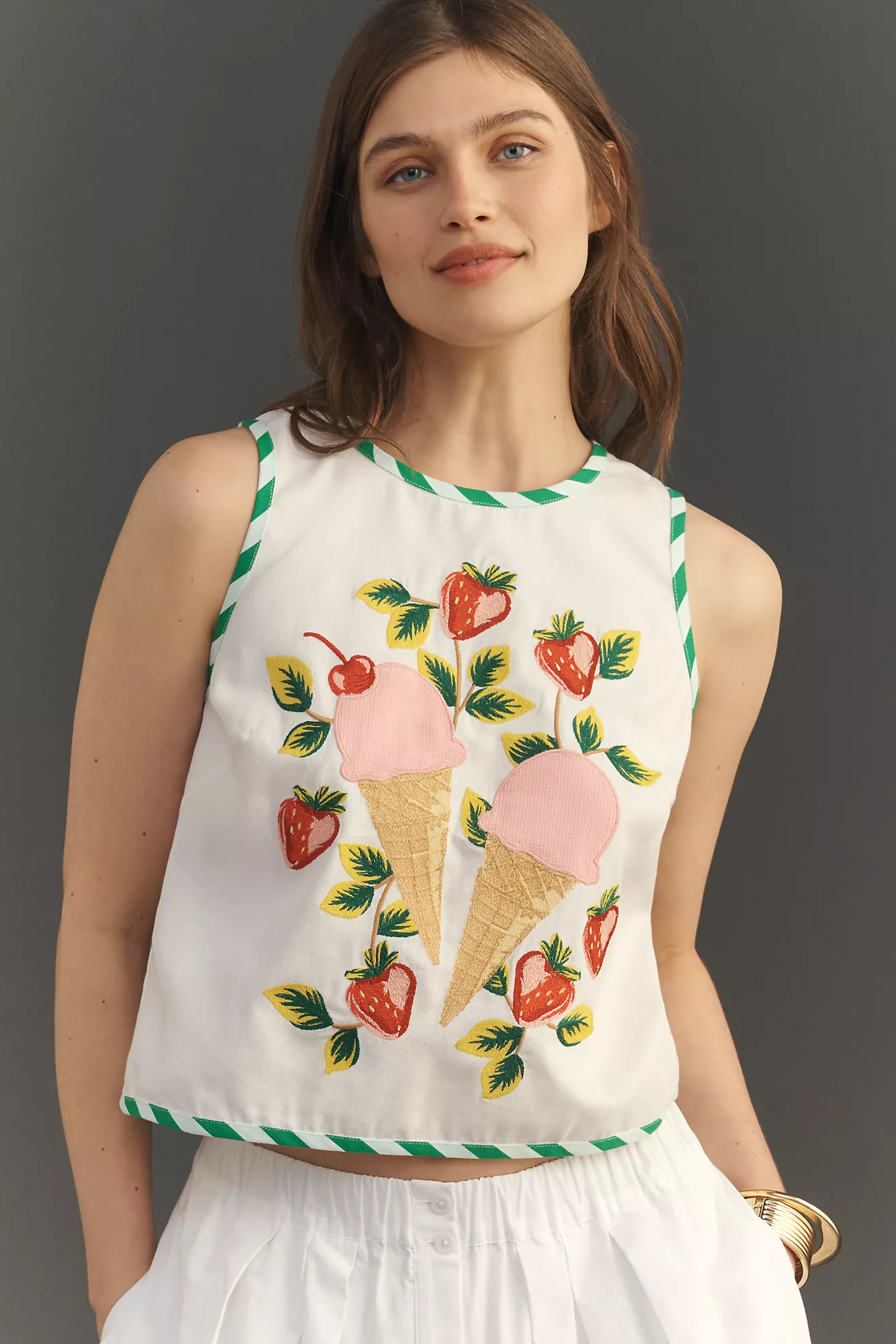 Maeve Embroidered Shell Tank