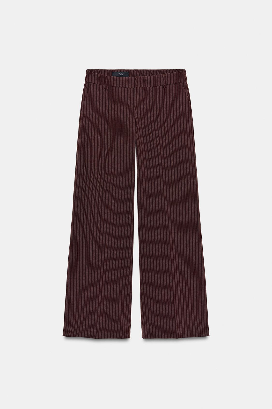LOW-RISE STRIPED FLARE PANTS