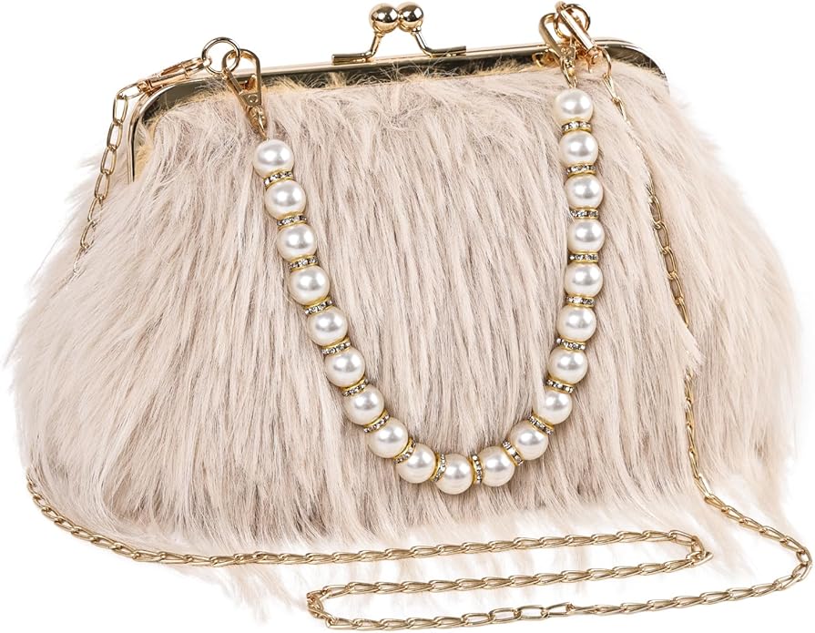 Fluffy Feather Evening Handbag