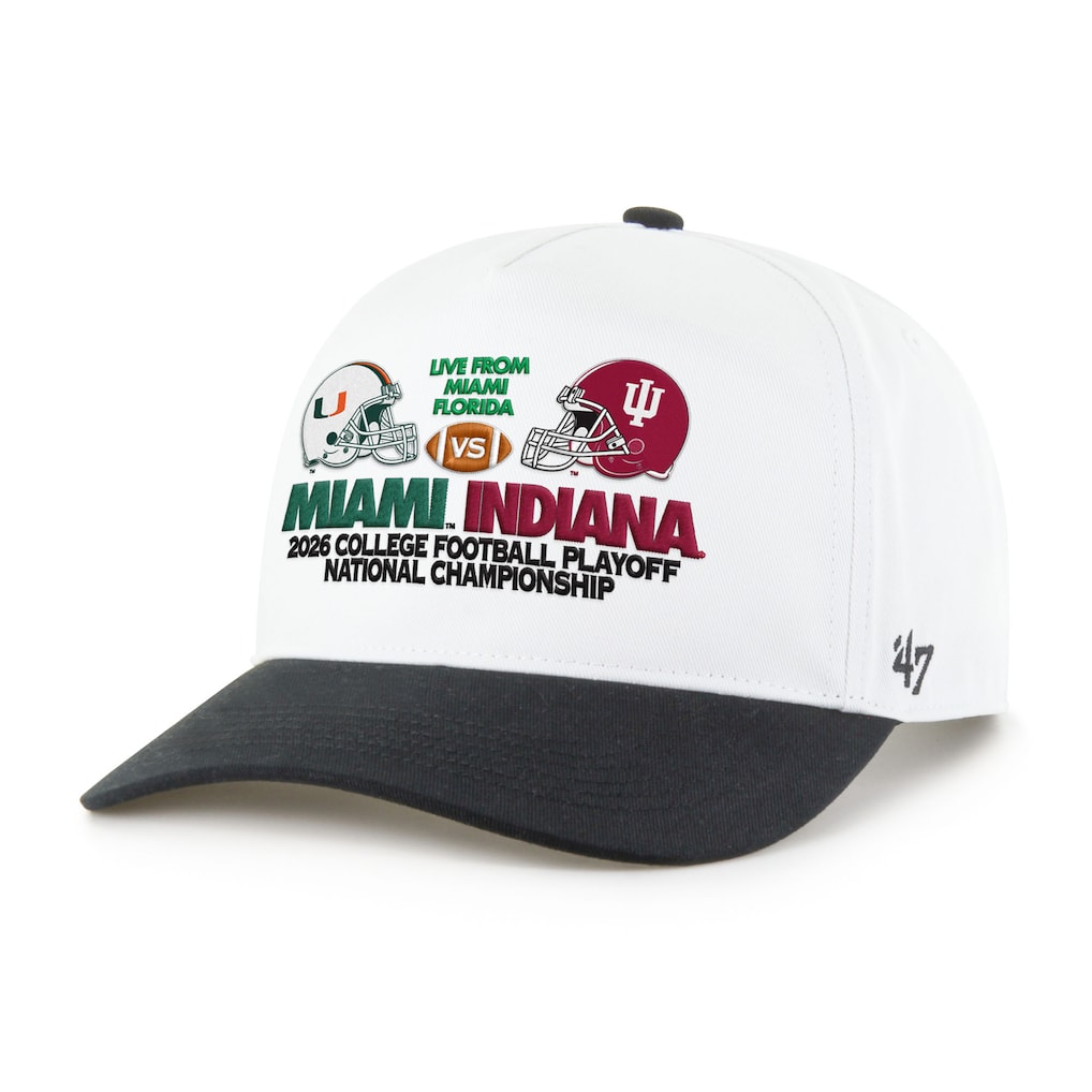 Miami Hurricanes vs. Indiana Hoosiers '47 College Football Playoff 2026 National Championship Game Matchup Hitch Adjustable Hat