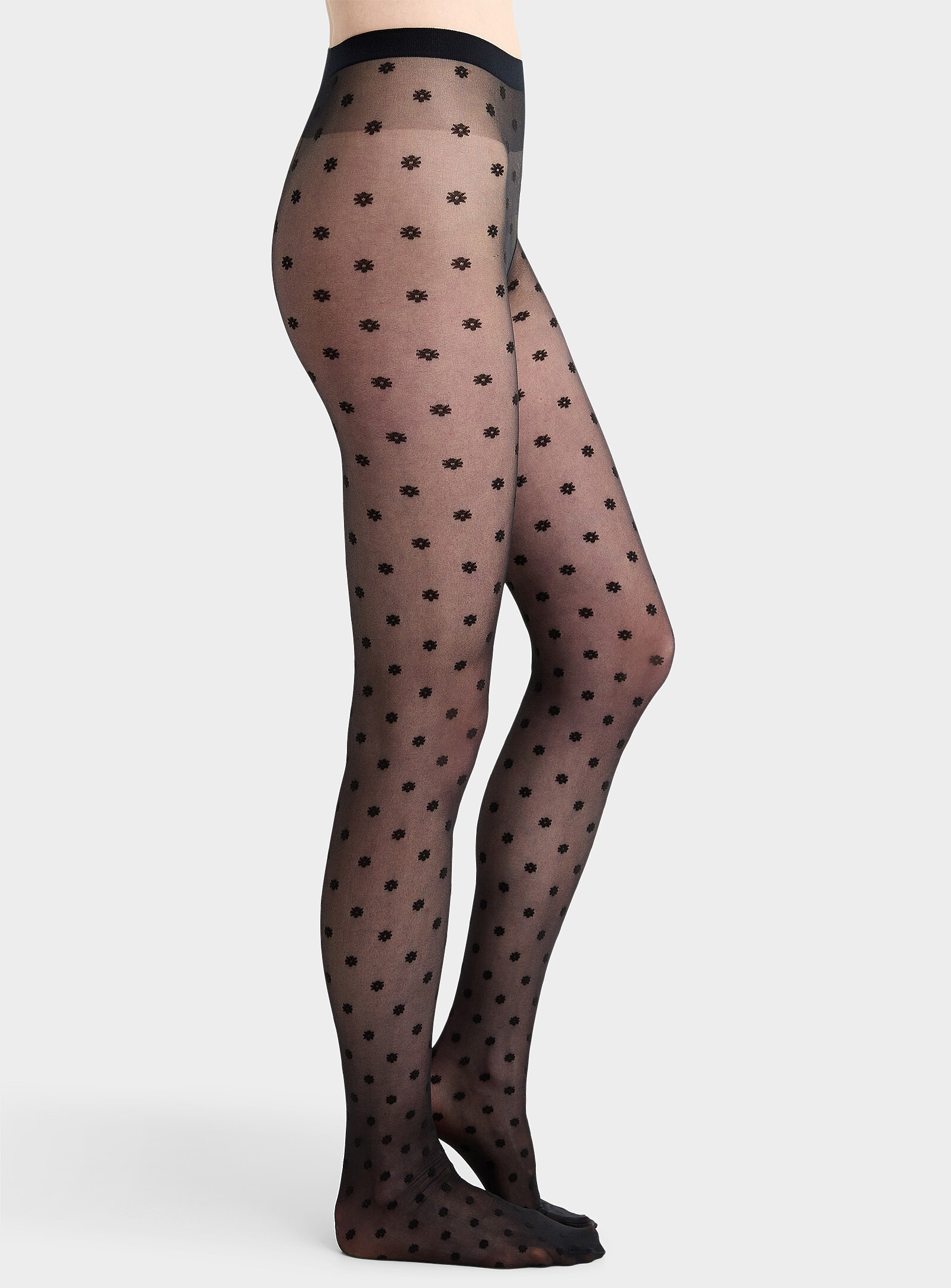 Mini-flower sheer pantyhose
