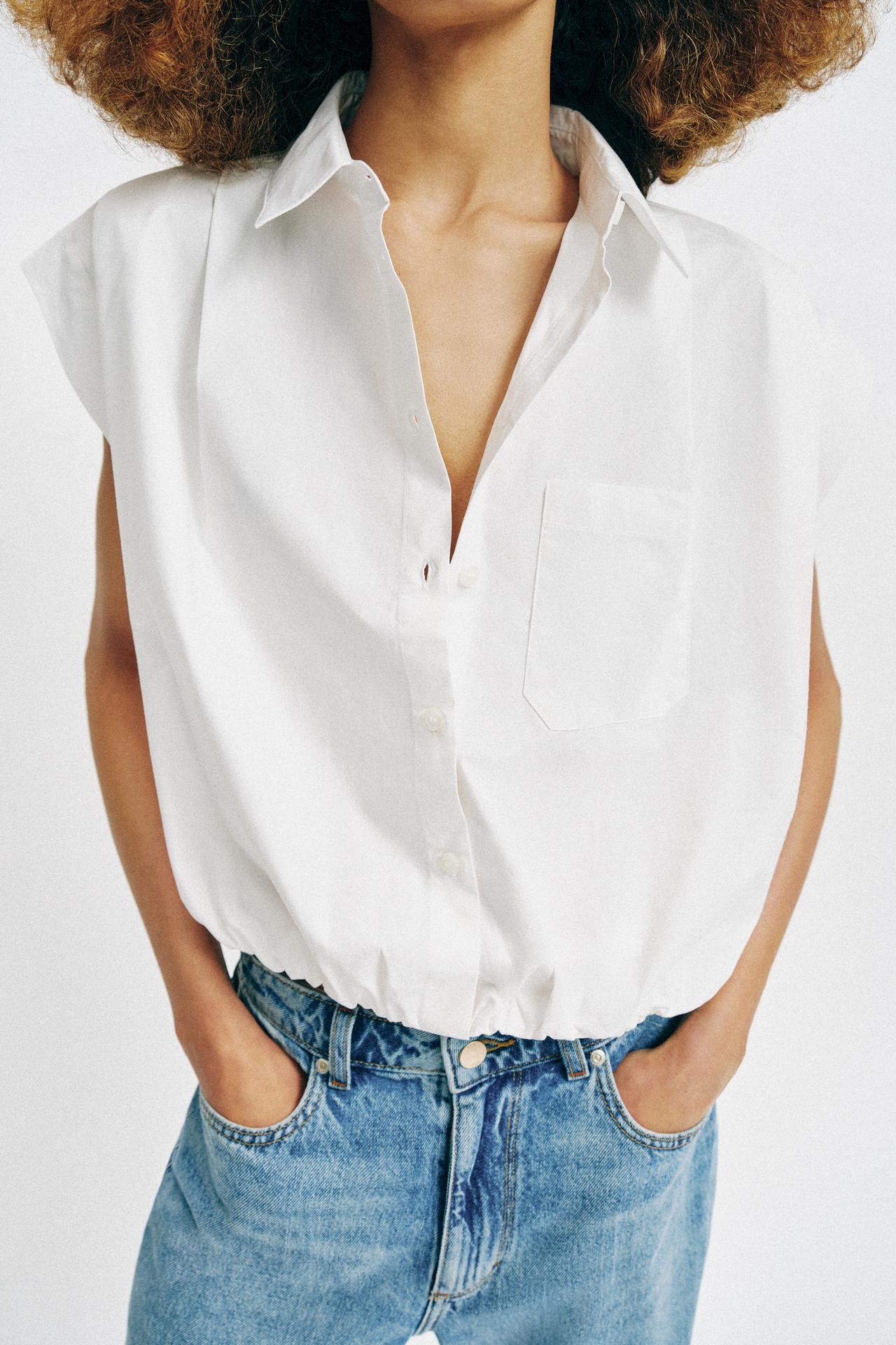 BALLOON CROPPED SHIRT