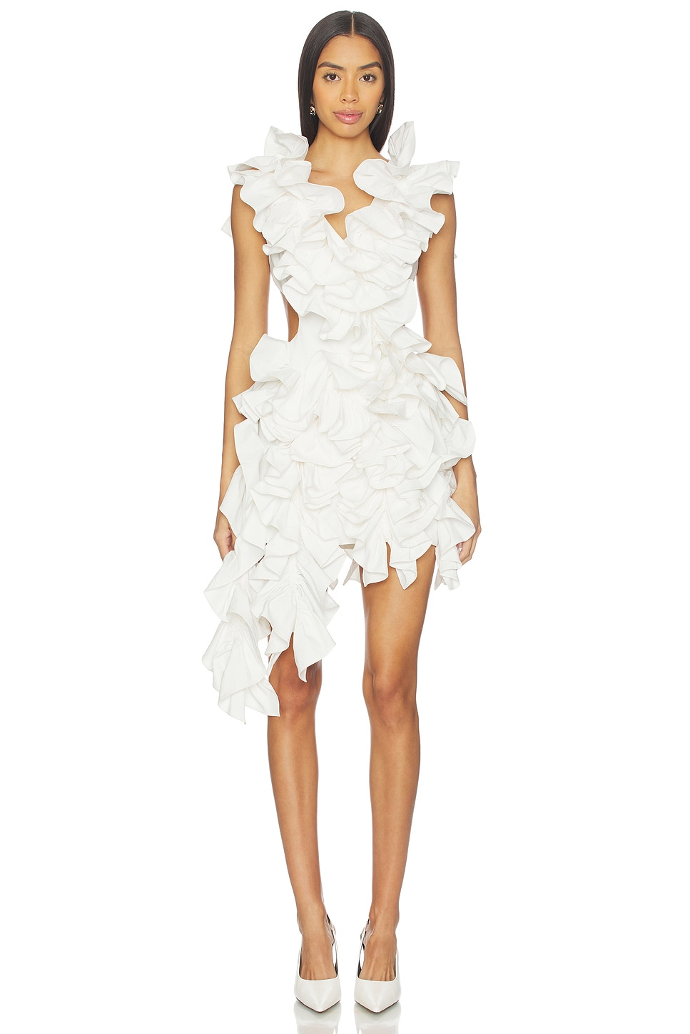 Olive Ruffle Dress