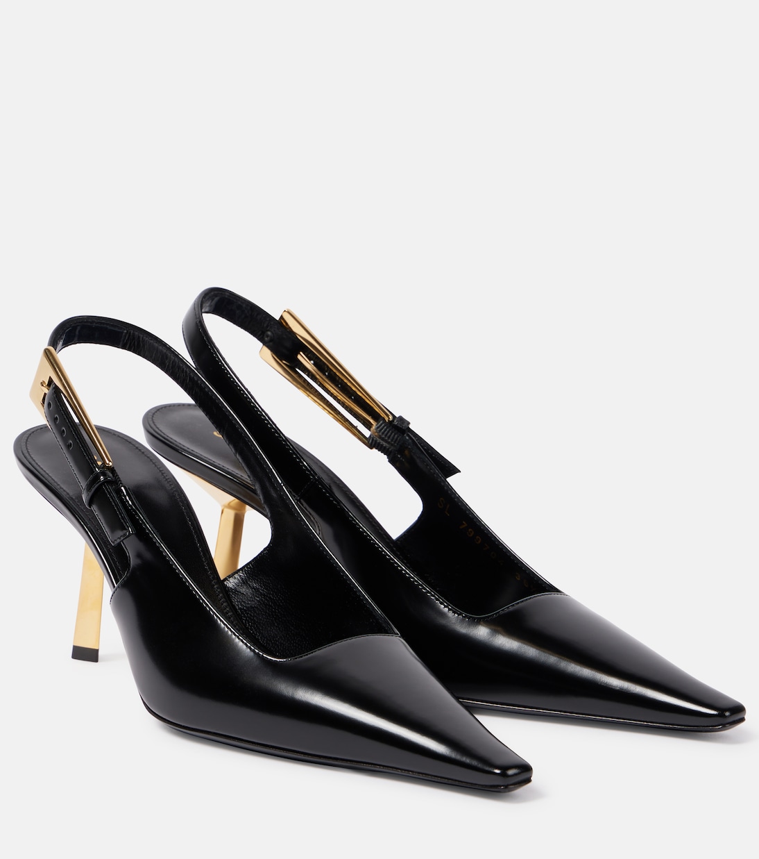 Lee 75 polished leather slingback pumps