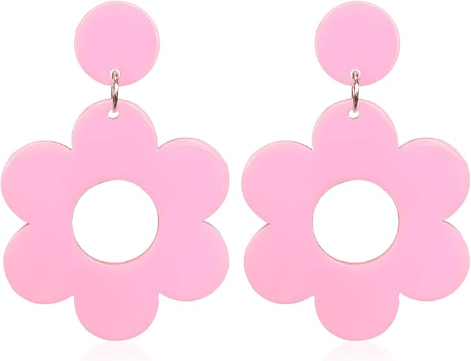Acrylic Flower Earrings Daisy Drop Dangle Earrings