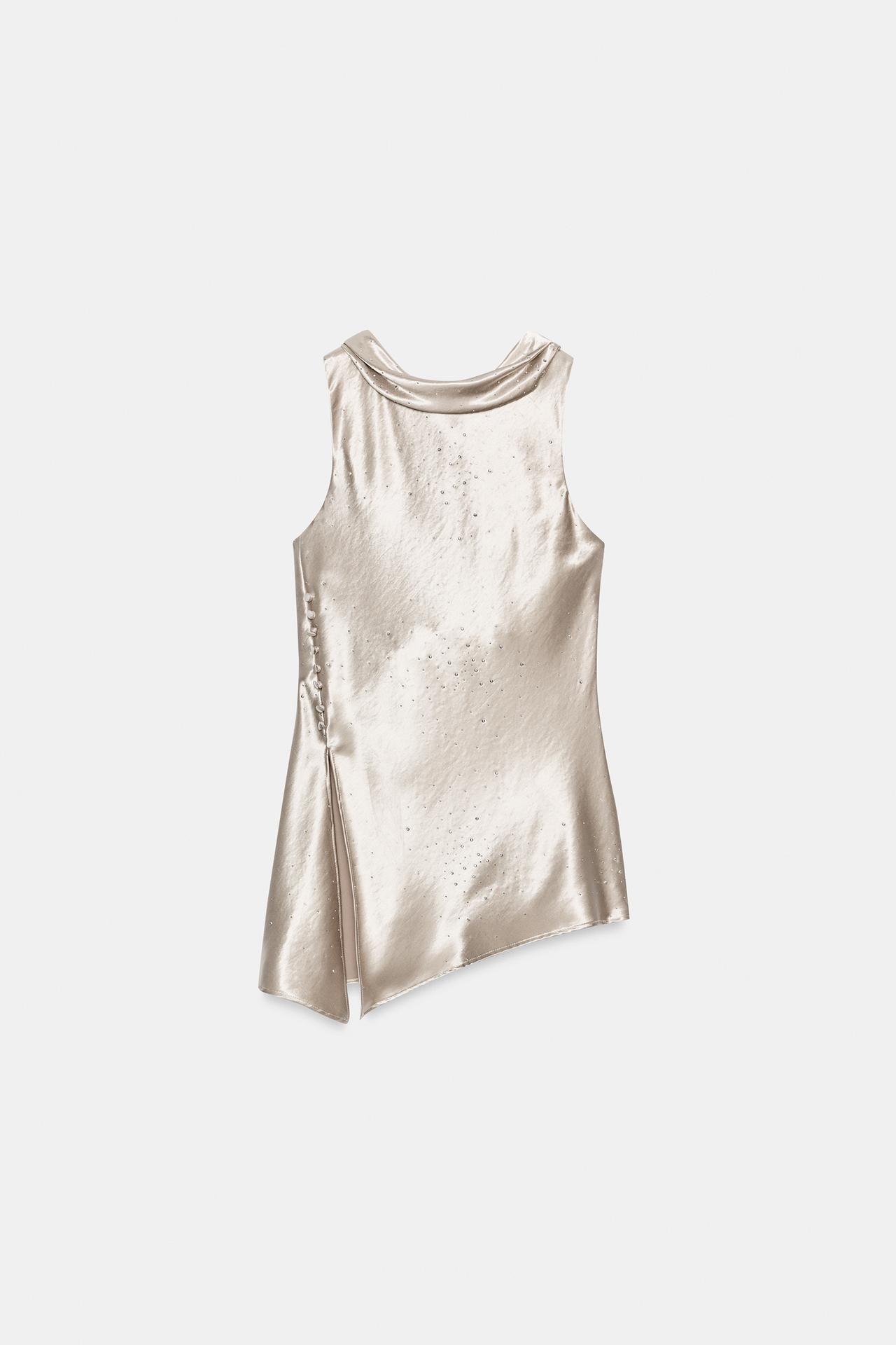 SPARKLY SATIN EFFECT TOP
