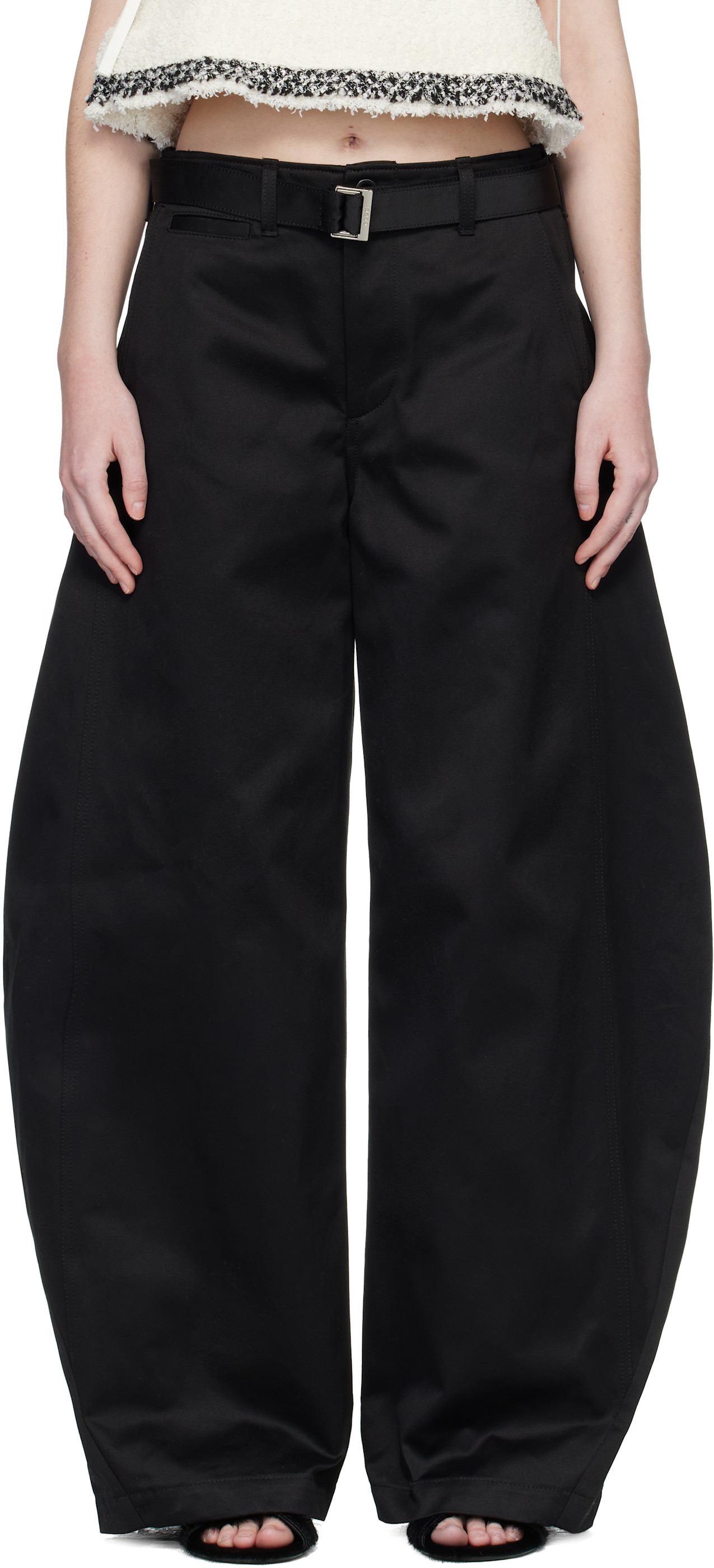 Sacai Black Cotton Chino Trousers