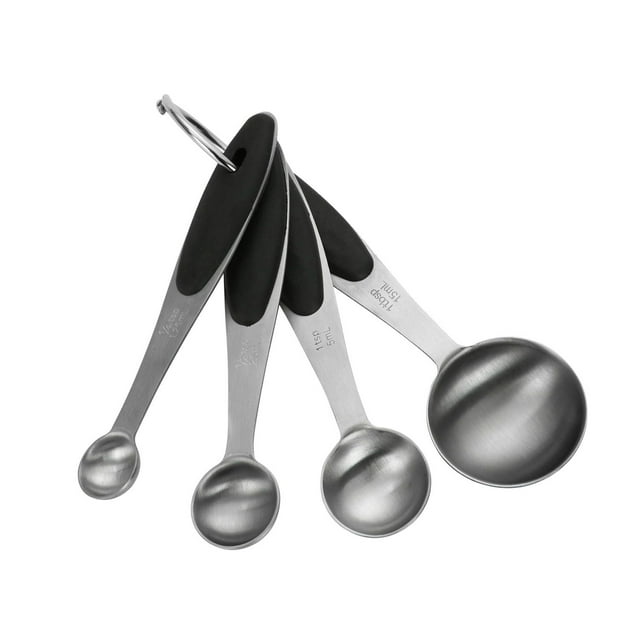 Cuillères doseuses Mainstays en acier inoxydable (lot de 4) avec anneau de rangement