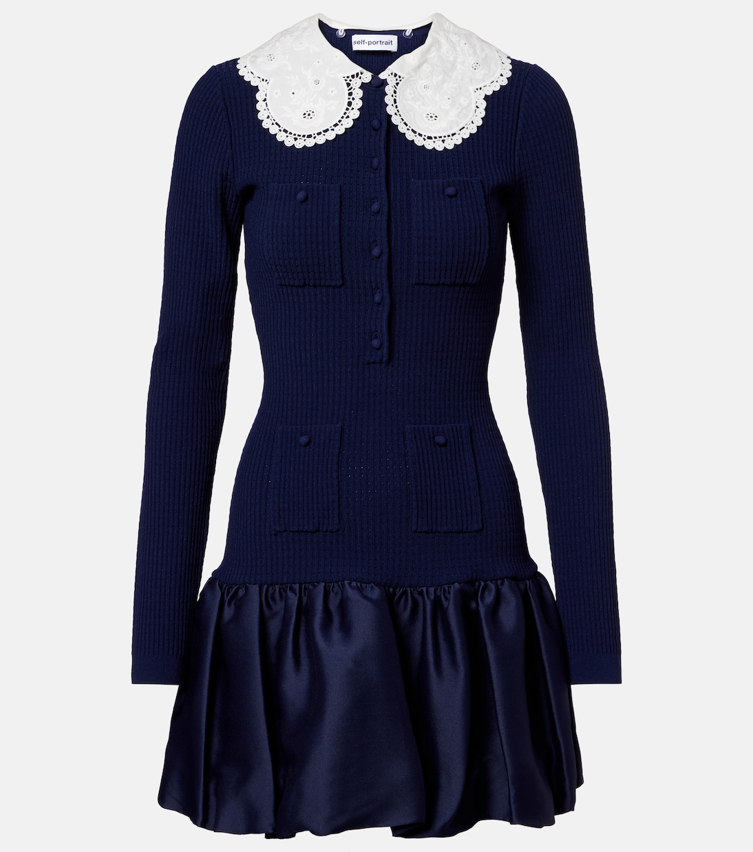 Waffle-knit minidress