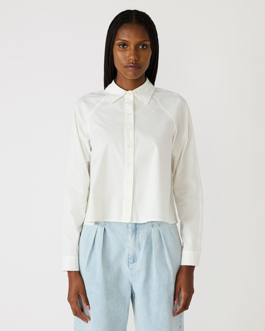 Tess Pearl Top White