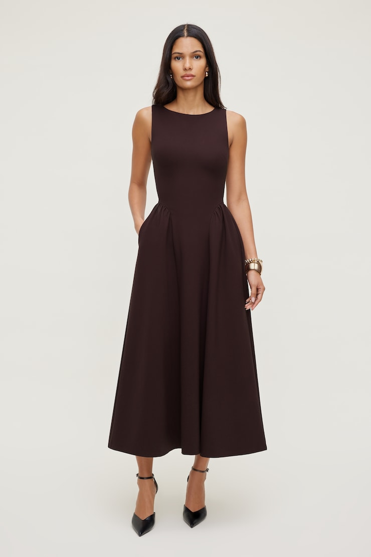 Iris Flared Ponte Maxi Dress